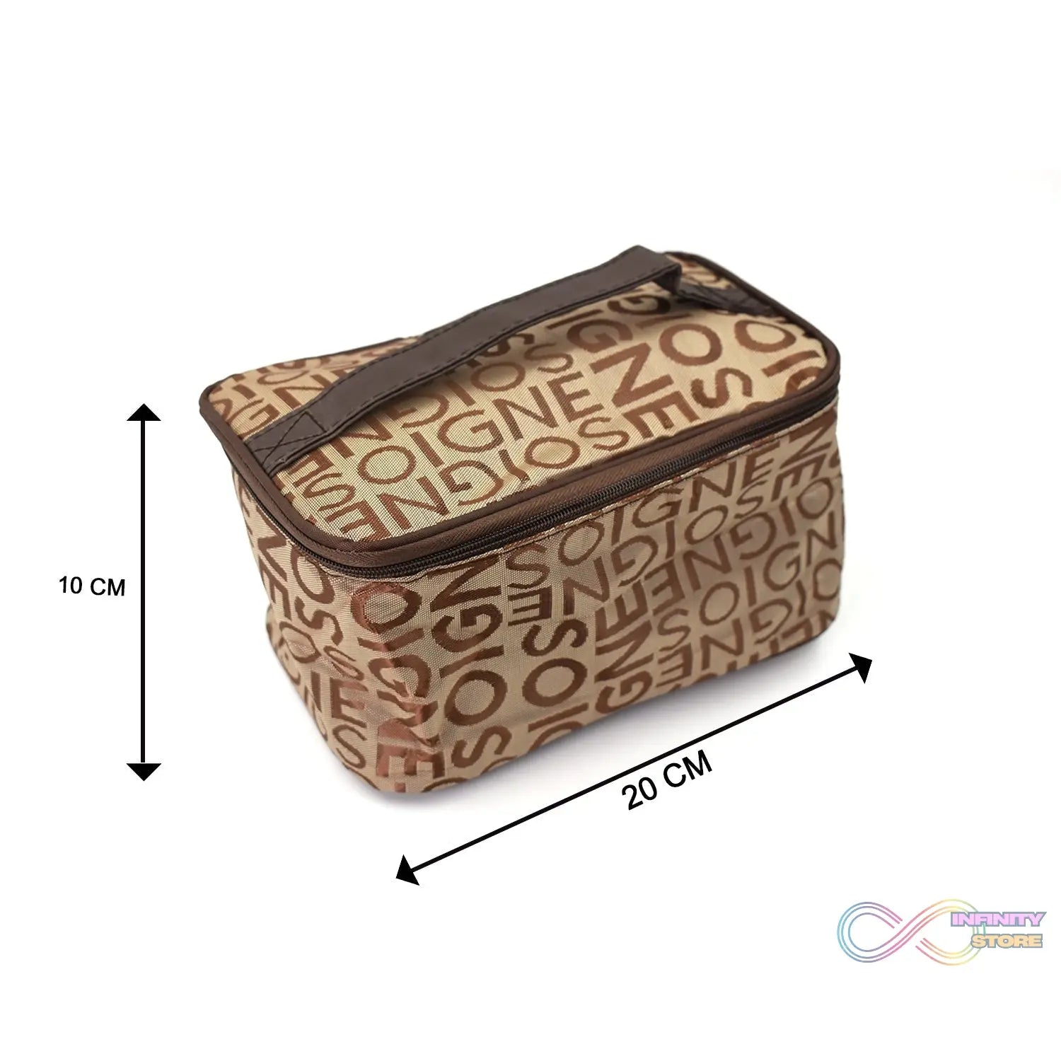Makeup bag with several compartments for travel and storage.