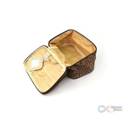 Makeup bag for organizing cosmetics while traveling.