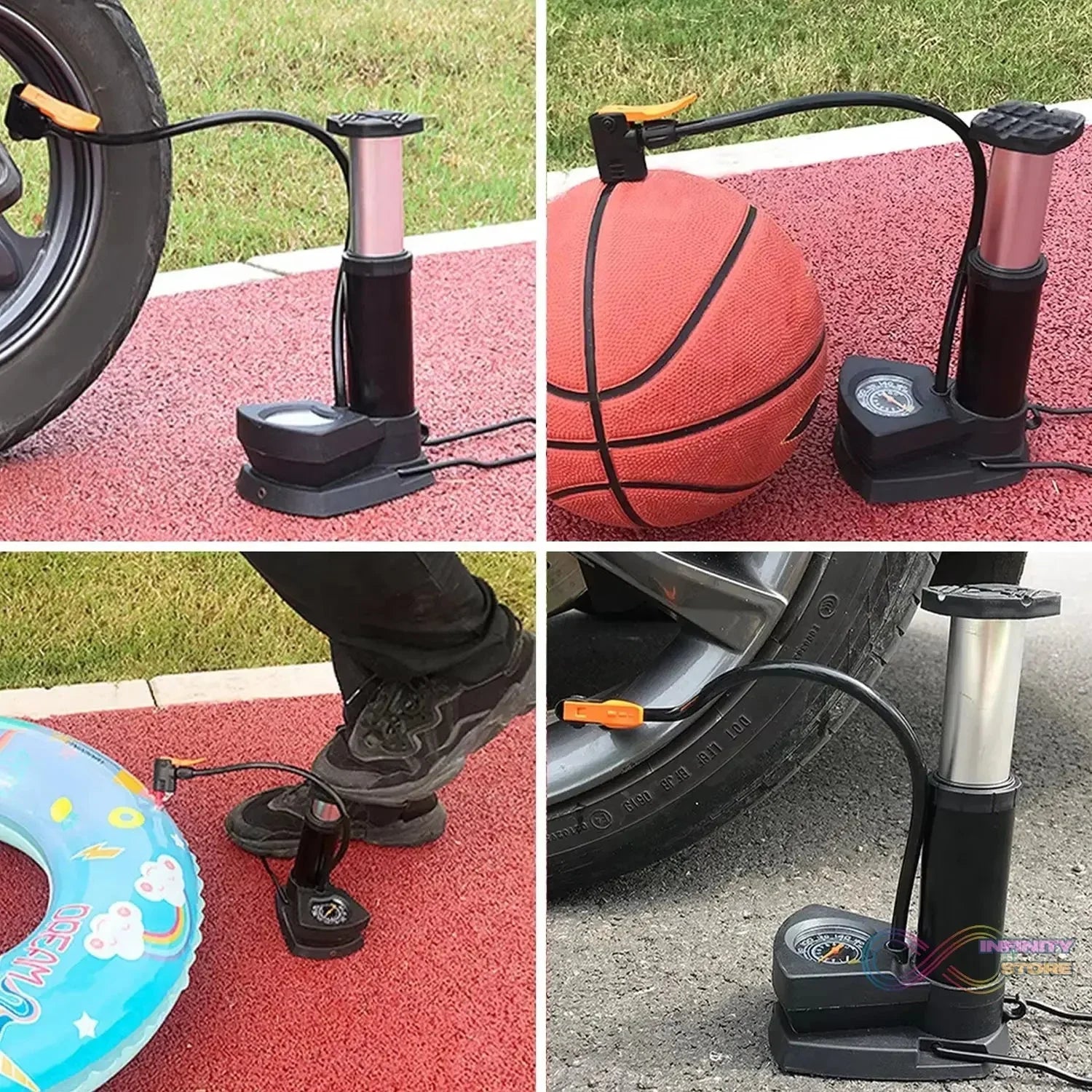 Portable Mini Bike Pump / Cycle Pump Foot (1 Pc) - infinityexculsivestore.com