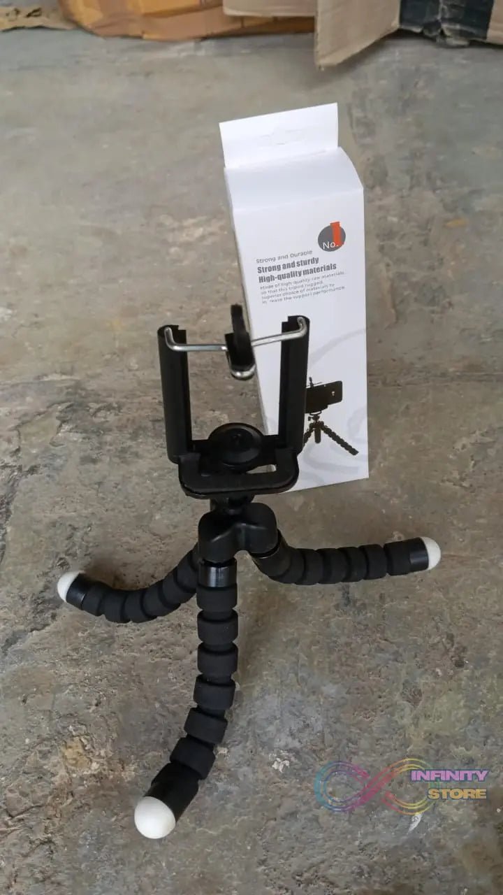 Portable Mini Octopus Tripod Stand with Phone Holder for Live Selfie, Mobile Phone Portable and Adjustable Stand - infinityexculsivestore.com