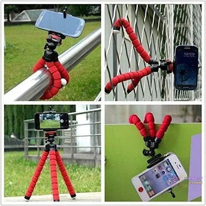 Portable Mini Octopus Tripod Stand with Phone Holder for Live Selfie, Mobile Phone Portable and Adjustable Stent - infinityexculsivestore.com