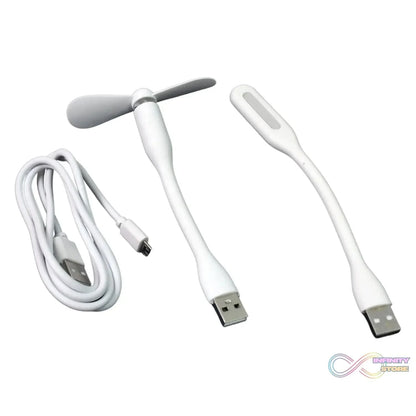 Portable Mini USB Fan, USB Light & Micro USB Cable (3 Pcs Set) - infinityexculsivestore.com