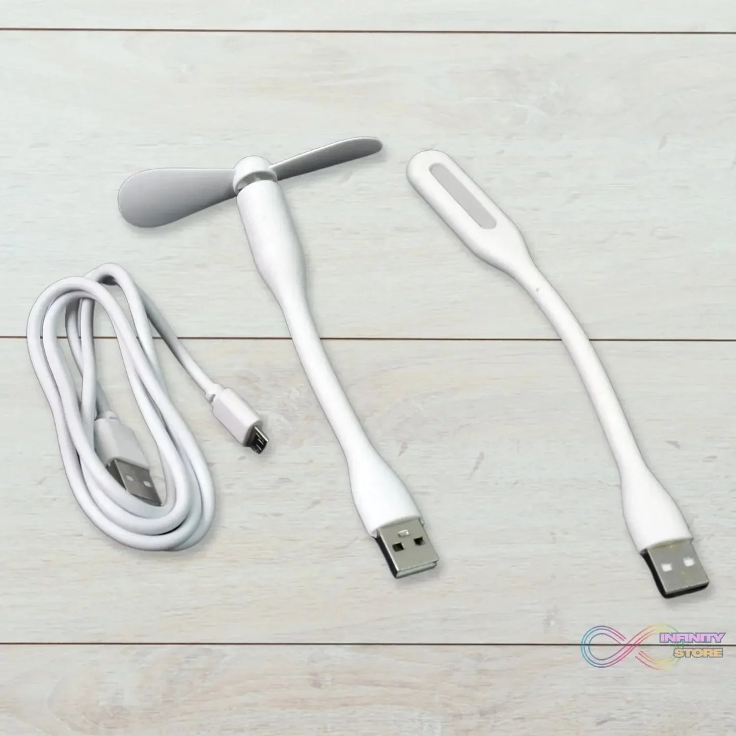Portable Mini USB Fan, USB Light & Micro USB Cable (3 Pcs Set) - infinityexculsivestore.com