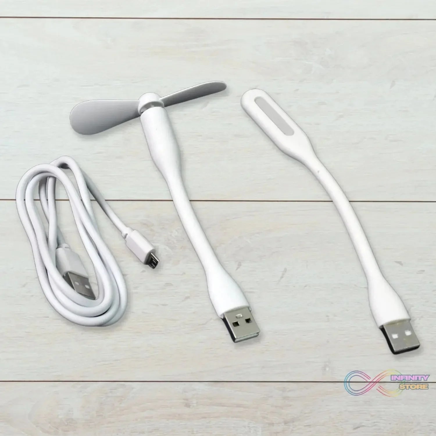 Portable Mini USB Fan, USB Light & Micro USB Cable (3 Pcs Set) - infinityexculsivestore.com