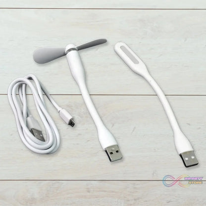 Portable Mini USB Fan, USB Light & Micro USB Cable (3 Pcs Set) - infinityexculsivestore.com