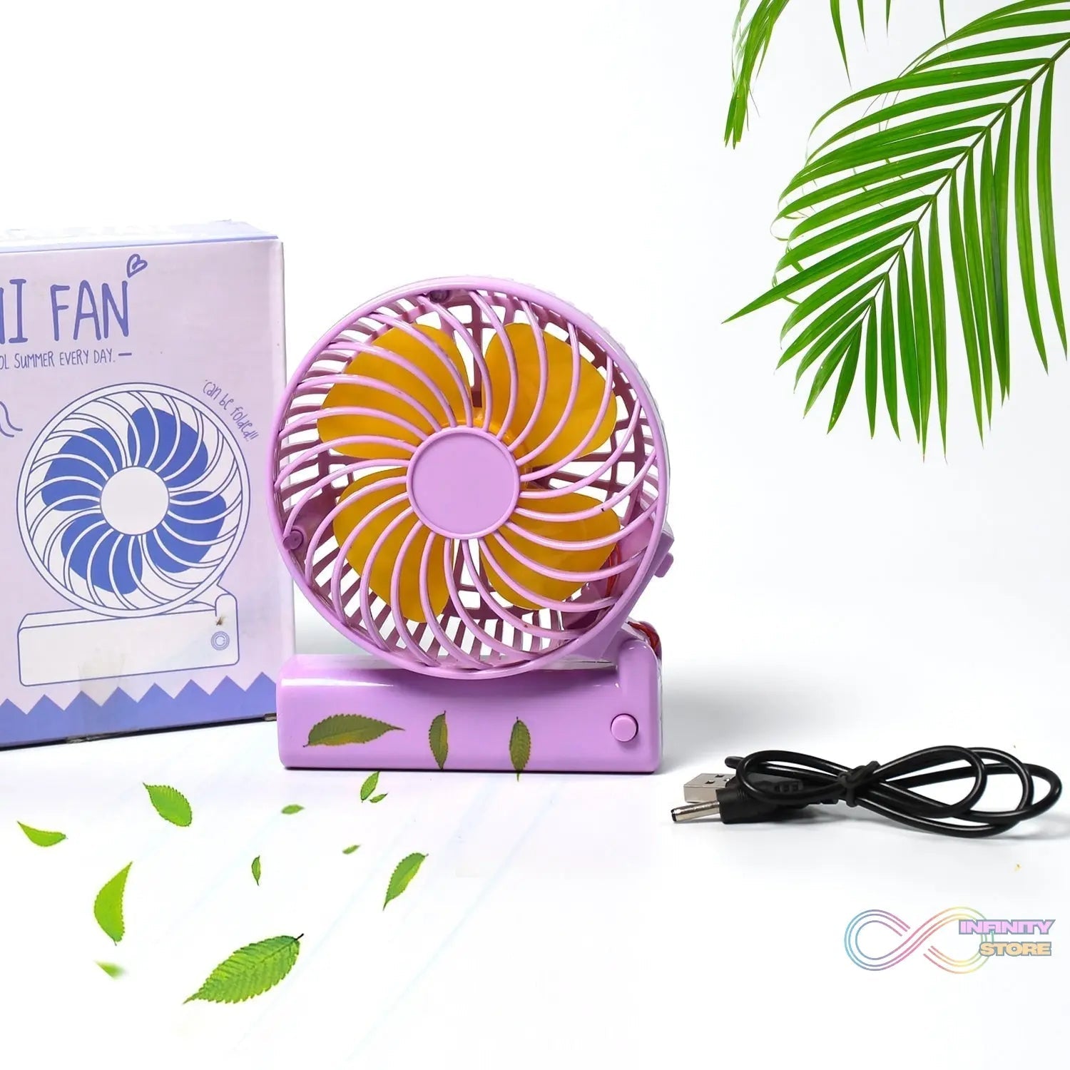 Portable Mini handy Fan & Personal Table Fan | Rechargeable Battery Operated Fan Suitable for Kids, Women, Makeup Artist, Home Office (Battery Not Include) - infinityexculsivestore.com