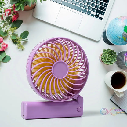 Portable Mini handy Fan & Personal Table Fan | Rechargeable Battery Operated Fan Suitable for Kids, Women, Makeup Artist, Home Office (Battery Not Include) - infinityexculsivestore.com