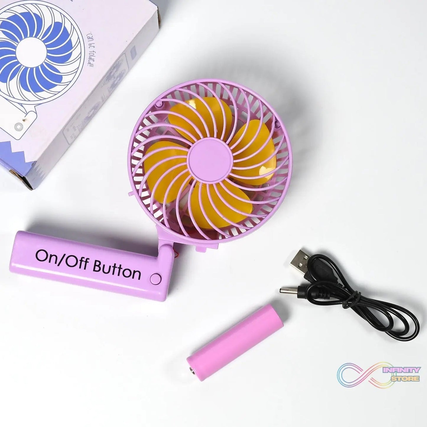 Portable Mini handy Fan & Personal Table Fan | Rechargeable Battery Operated Fan Suitable for Kids, Women, Makeup Artist, Home Office (Battery Not Include) - infinityexculsivestore.com