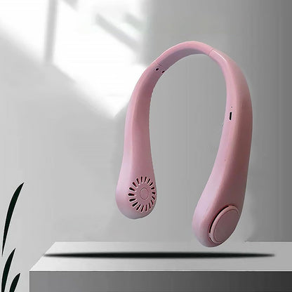 Portable Neck Fan: Holiday Hands Free Bladeless Neck Fan, 360° Cooling Hanging Fan, USB Rechargeable Personal Neck Fan, Wearable Neck Fan Suitable for Traveling - infinityexculsivestore.com