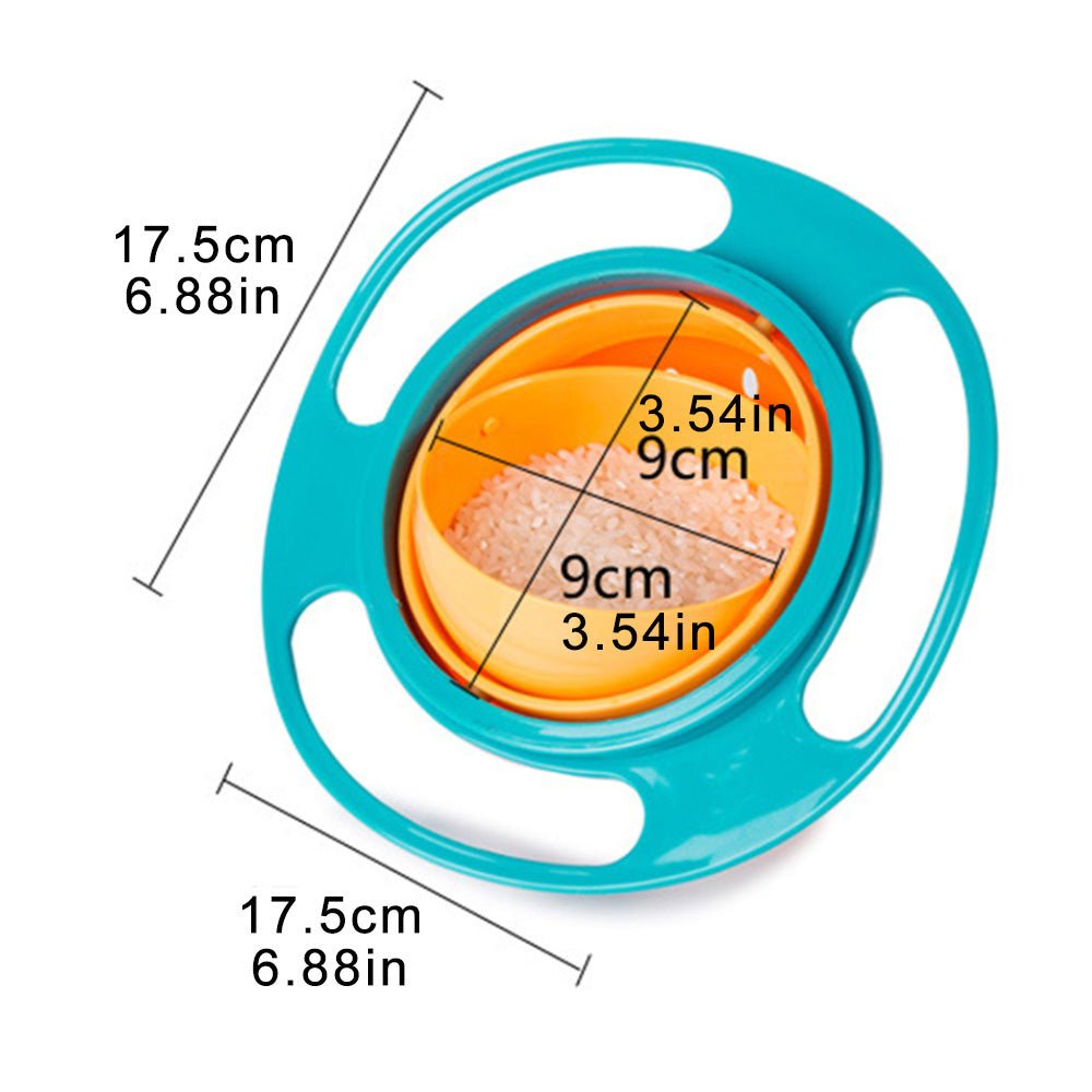 Portable Non Spill Feeding Toddler Gyro Bowl 360 Degree Rotating Dish - infinityexculsivestore.com