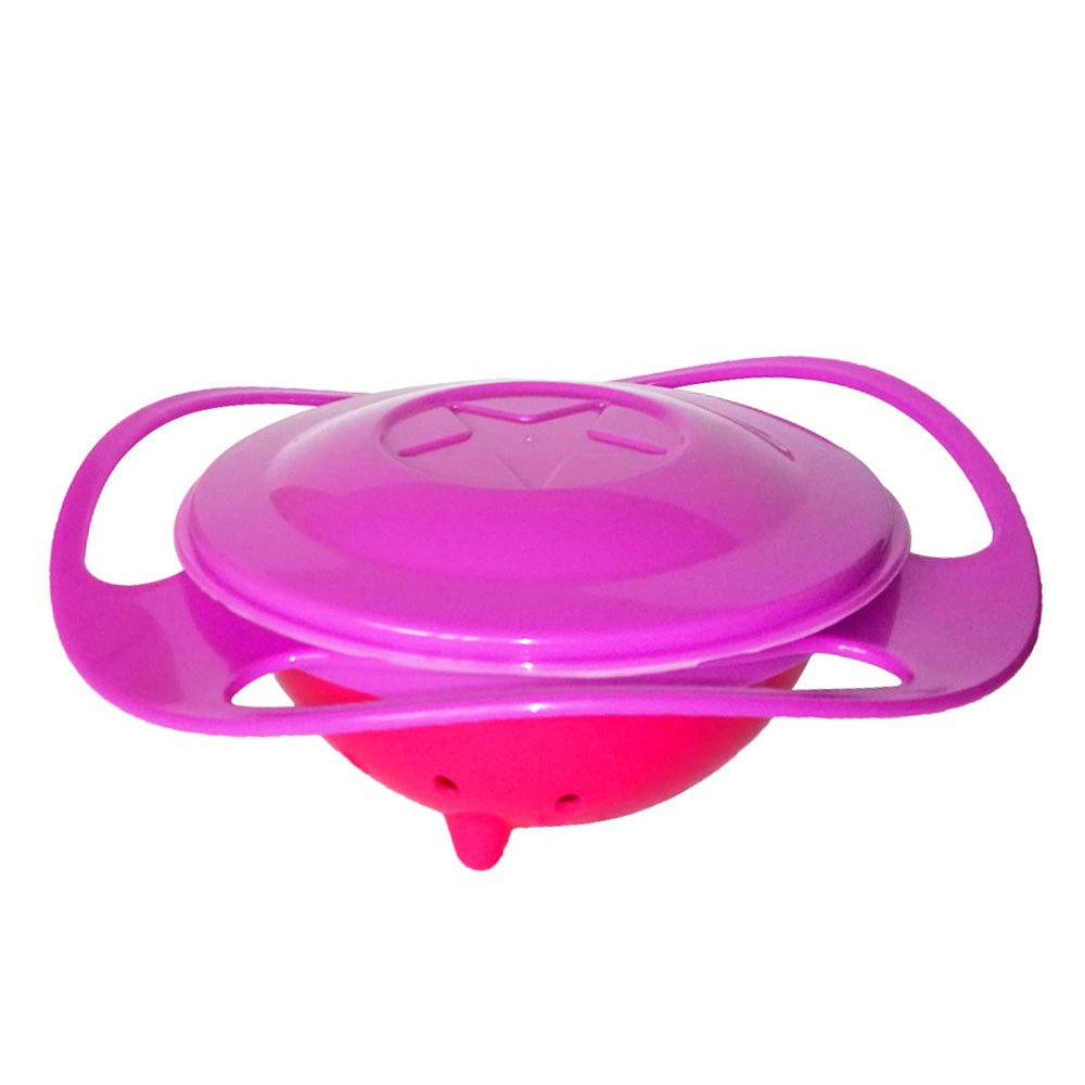 Portable Non Spill Feeding Toddler Gyro Bowl 360 Degree Rotating Dish - infinityexculsivestore.com