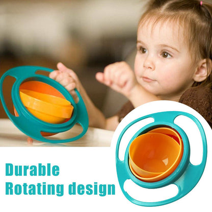 Portable Non Spill Feeding Toddler Gyro Bowl 360 Degree Rotating Dish - infinityexculsivestore.com