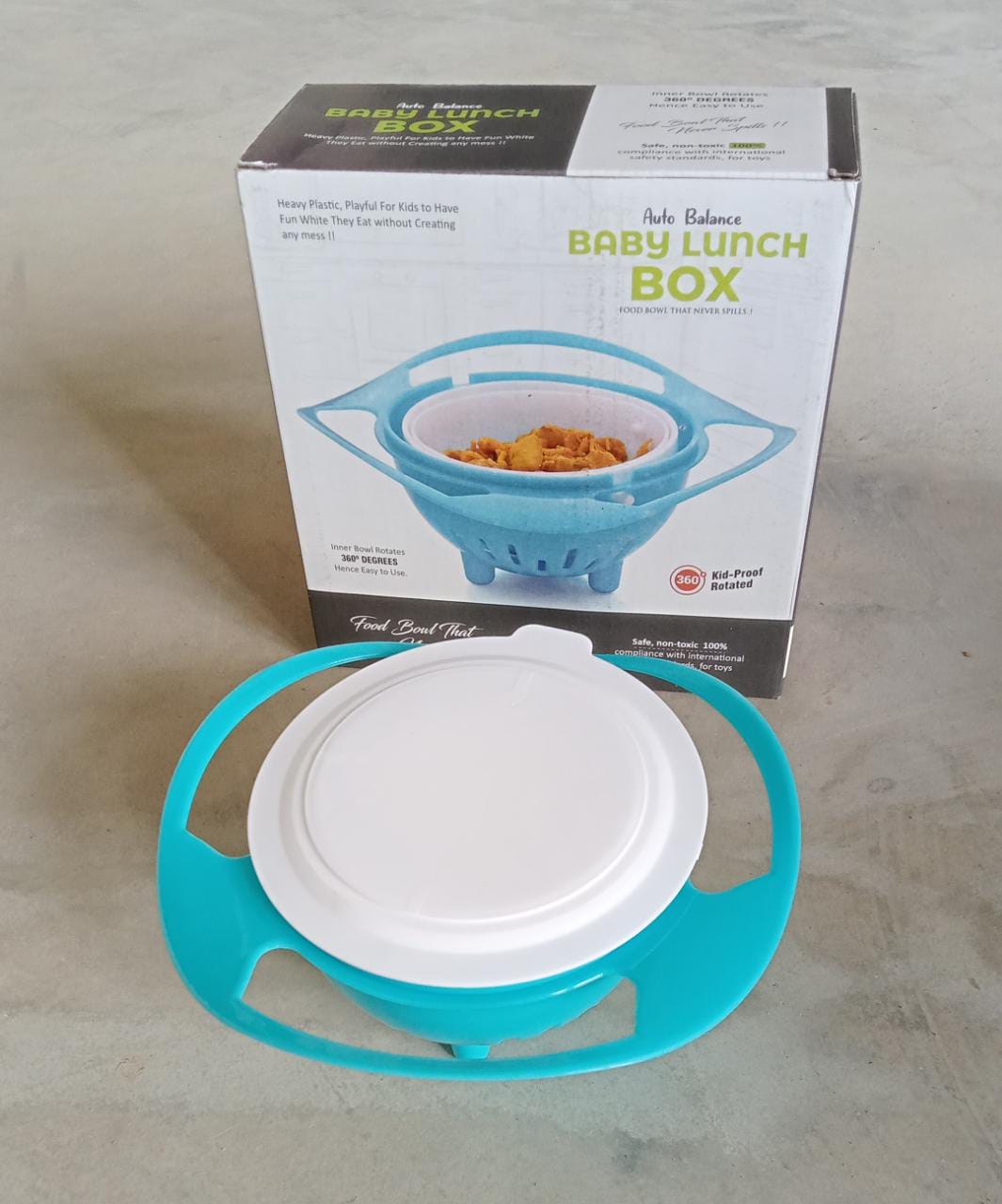 Portable Non Spill Feeding Toddler Gyro Bowl 360 Degree Rotating Dish - infinityexculsivestore.com