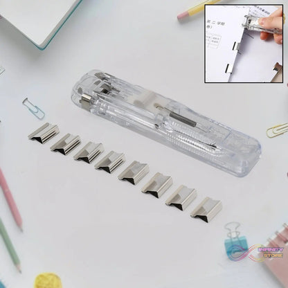 Portable Paper Clamp With 8 Pcs Clip Dispenser Handheld Paper Fast Clam (1 Set) - infinityexculsivestore.com