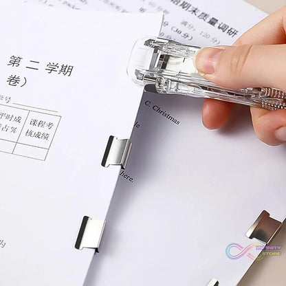 Portable Paper Clamp With 8 Pcs Clip Dispenser Handheld Paper Fast Clam (1 Set) - infinityexculsivestore.com