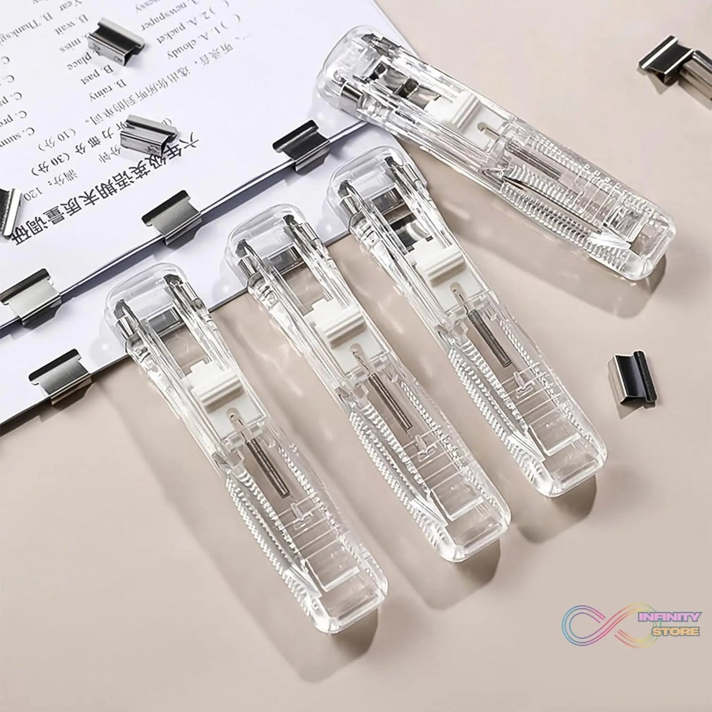 Portable Paper Clamp With 8 Pcs Clip Dispenser Handheld Paper Fast Clam (1 Set) - infinityexculsivestore.com