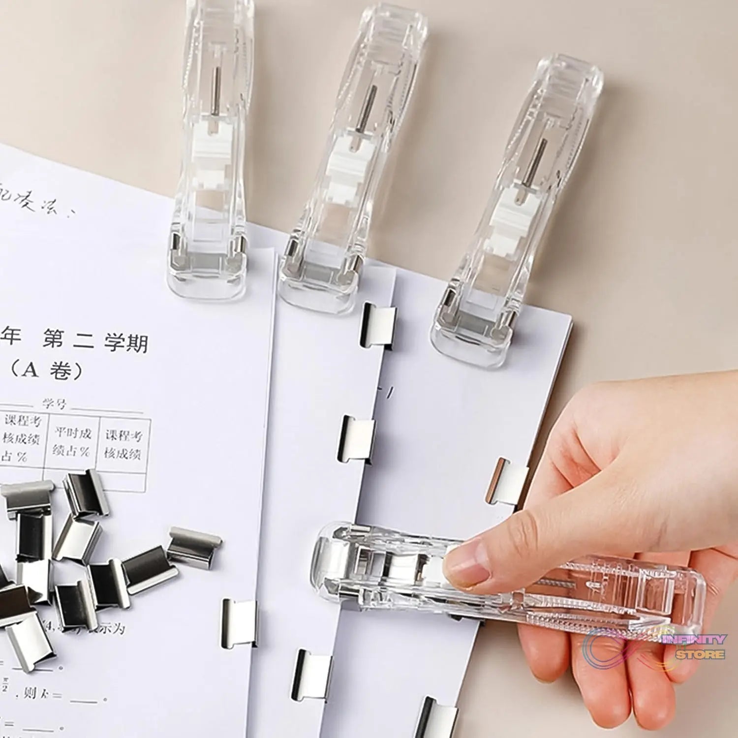 Portable Paper Clamp With 8 Pcs Clip Dispenser Handheld Paper Fast Clam (1 Set) - infinityexculsivestore.com