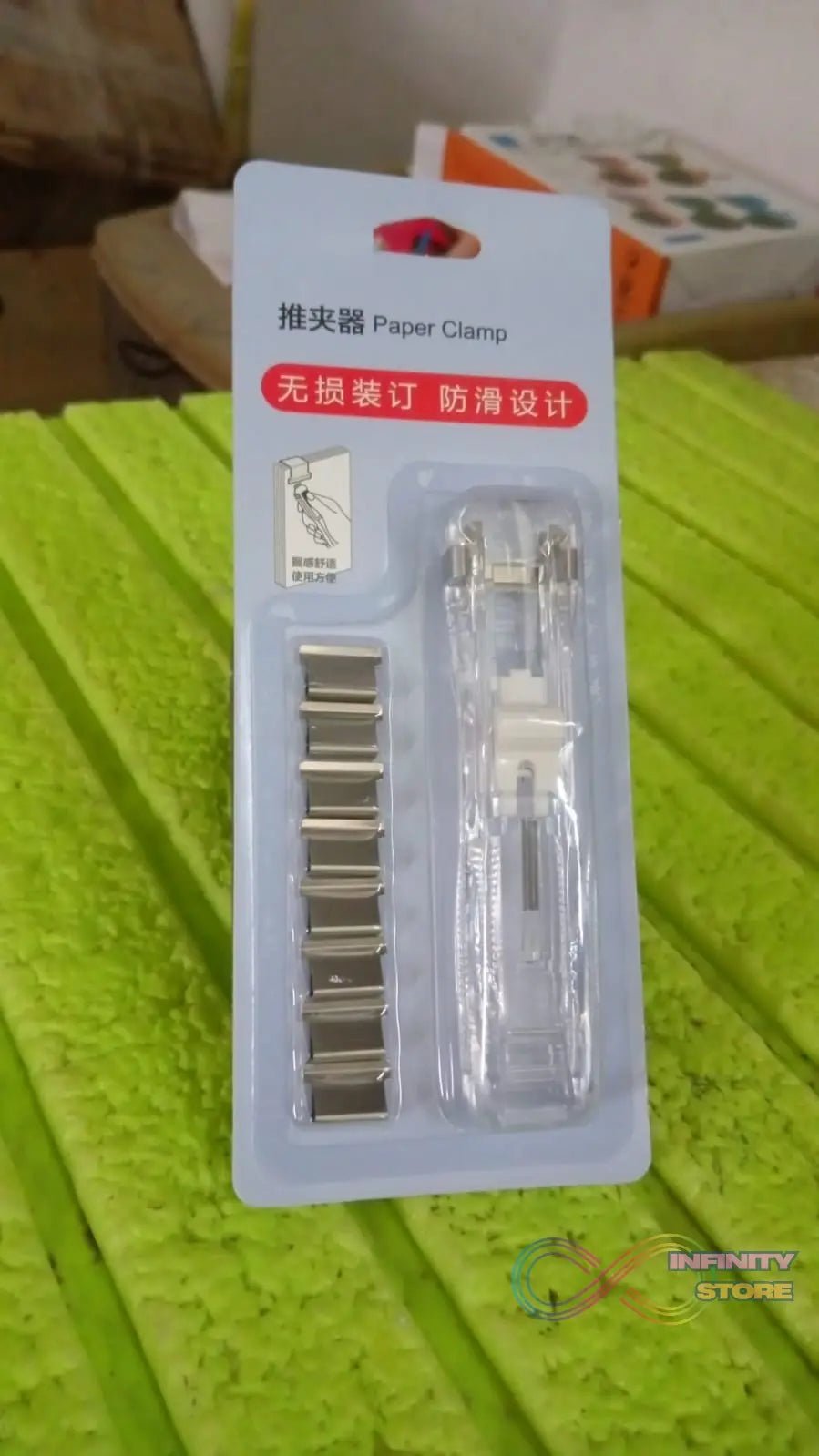 Portable Paper Clamp With 8 Pcs Clip Dispenser Handheld Paper Fast Clam (1 Set) - infinityexculsivestore.com