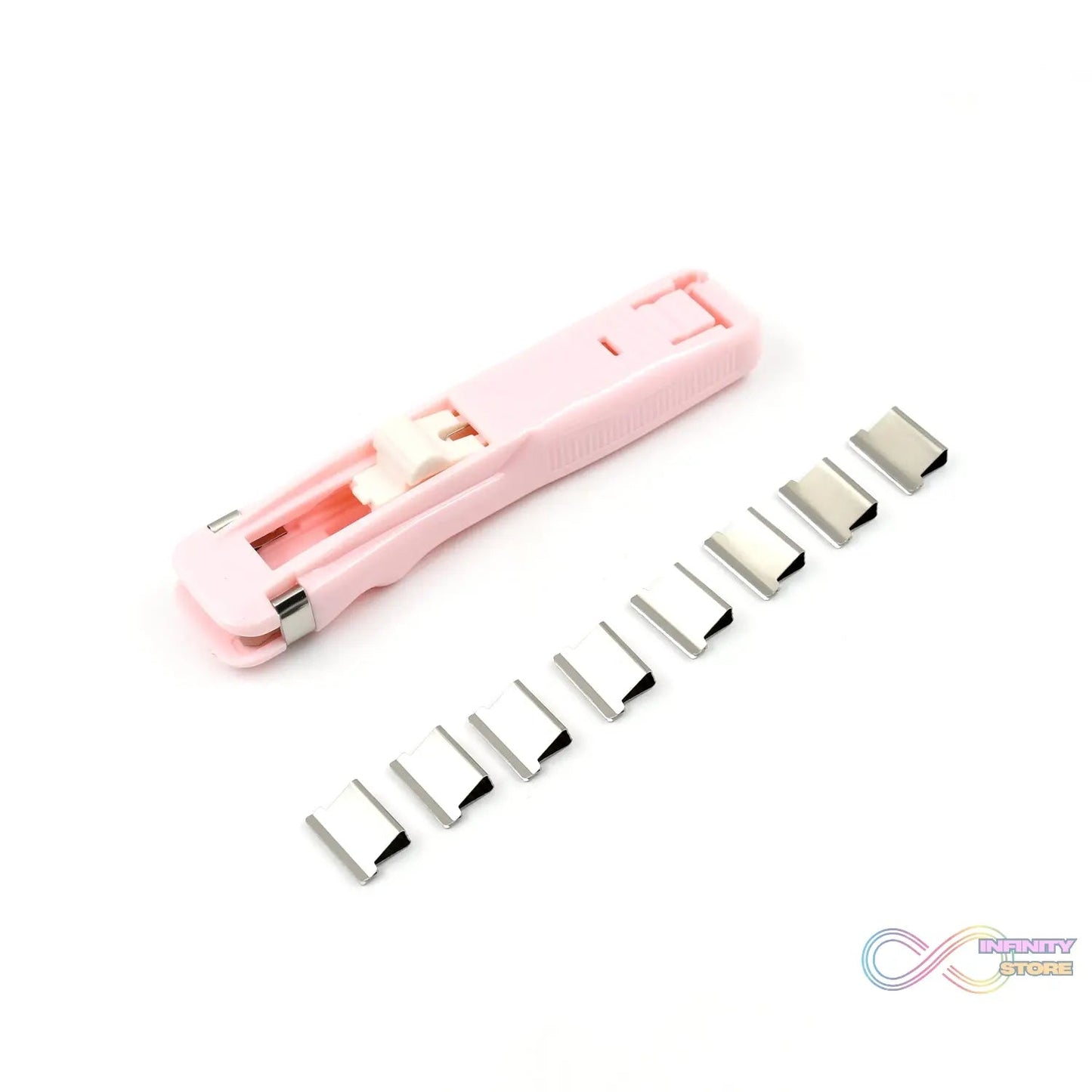 Portable Paper Clamp With 8 Pcs Clip Dispenser Handheld Paper Fast Clam (1 Set) - infinityexculsivestore.com