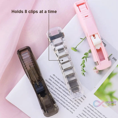Portable Paper Clamp With 8 Pcs Clip Dispenser Handheld Paper Fast Clam (1 Set) - infinityexculsivestore.com