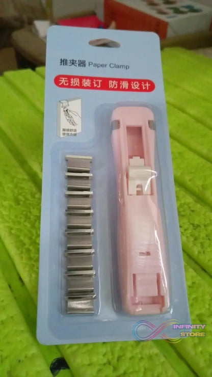 Portable Paper Clamp With 8 Pcs Clip Dispenser Handheld Paper Fast Clam (1 Set) - infinityexculsivestore.com