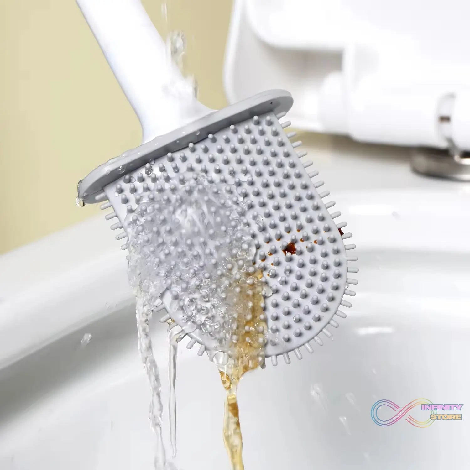 Portable Silicone Toilet Brush with Holder Flex Toilet Brush - Wall Mounted Anti - drip Set Toilet Cleaner Brush | Non - Slip Long Handle Toilet Brush Pack of 1 - infinityexculsivestore.com