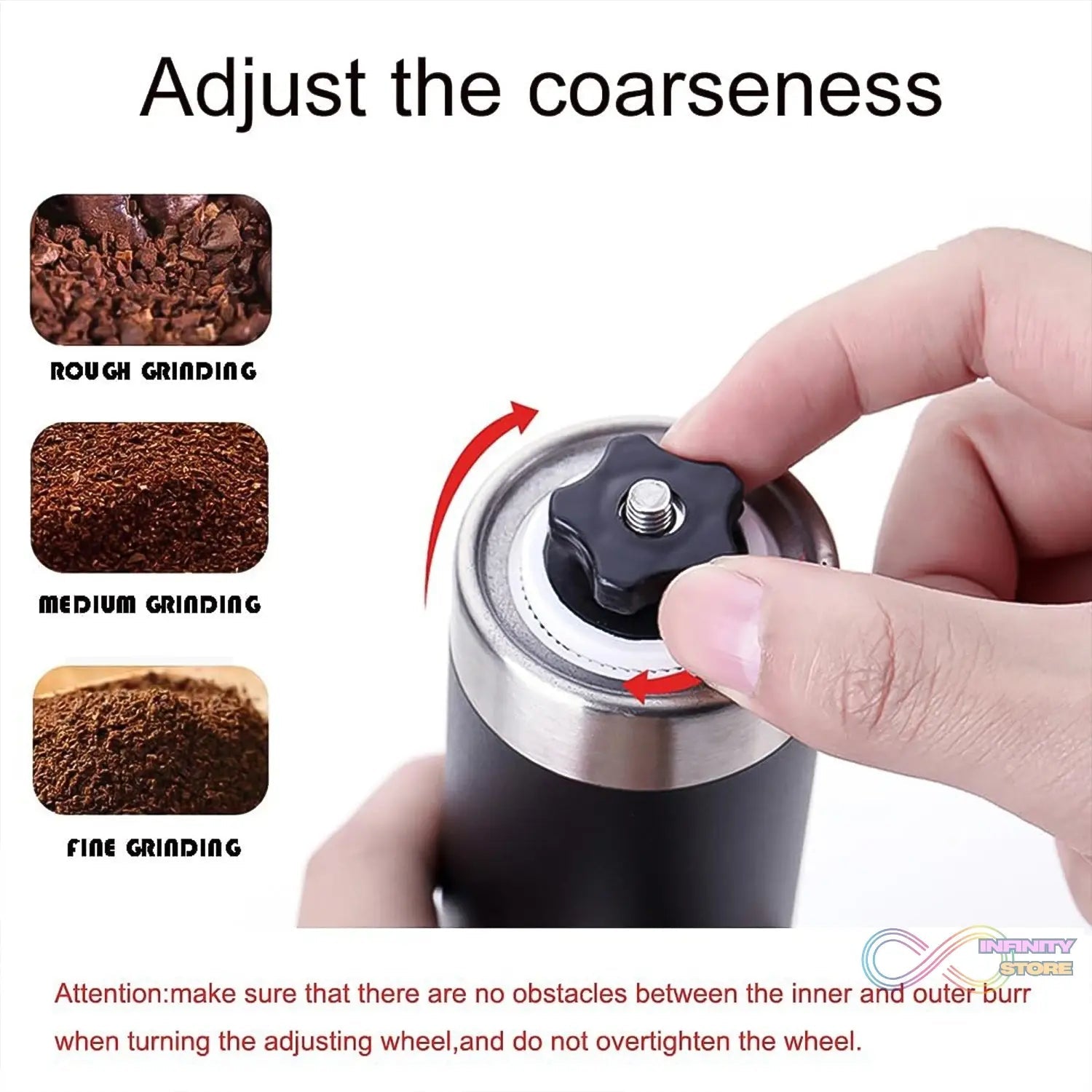 Portable Stainless Steel Manual Coffee Grinder (1 Pc) - infinityexculsivestore.com