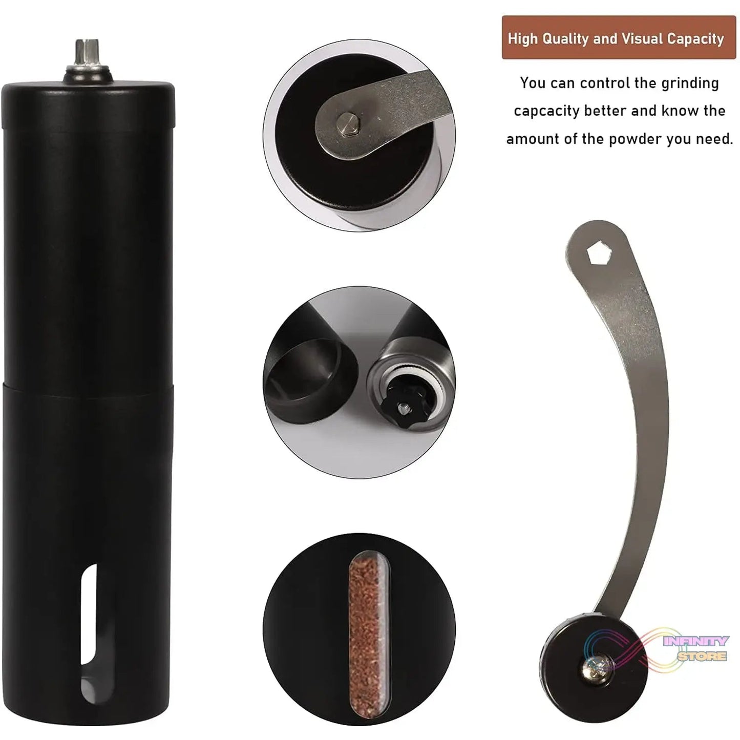 Portable Stainless Steel Manual Coffee Grinder (1 Pc) - infinityexculsivestore.com