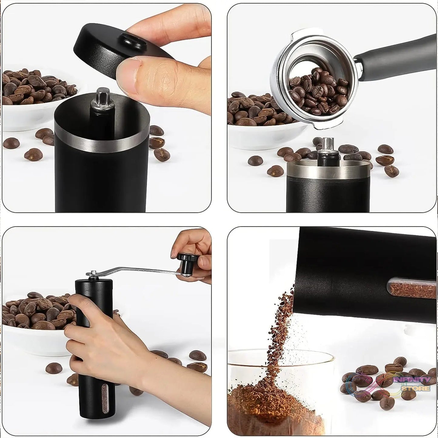 Portable Stainless Steel Manual Coffee Grinder (1 Pc) - infinityexculsivestore.com