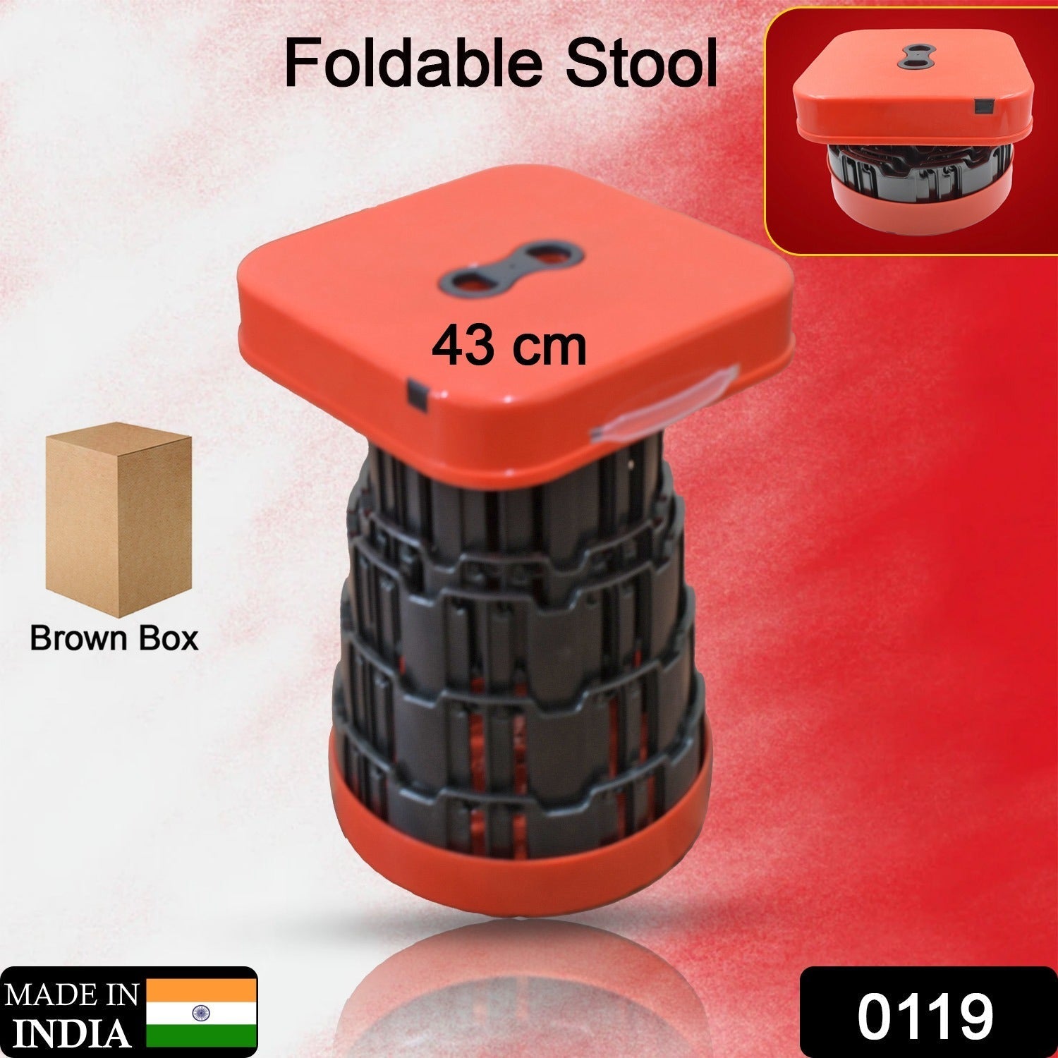 Portable Telescopic Folding Stool, Retractable Folding Stools Portable Lightweight for Indoor and Outdoor Travel, Fishing, Camping, Garden Use (43 Cm) - infinityexculsivestore.com