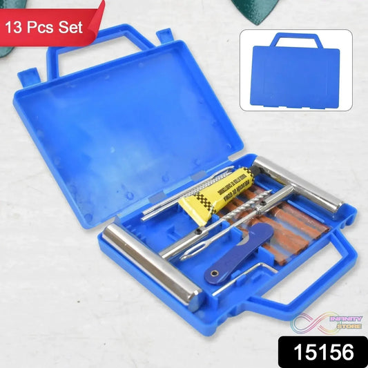 Portable Tire Repair Kit Tyre Repairing Tool Set with Box (13 Pcs Set) - infinityexculsivestore.com