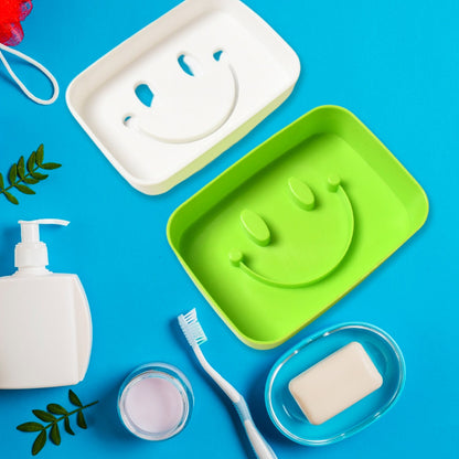 Portable Travel Home Box Cute Cartoons Smile Face Container Draining Holder Soap Dish - infinityexculsivestore.com