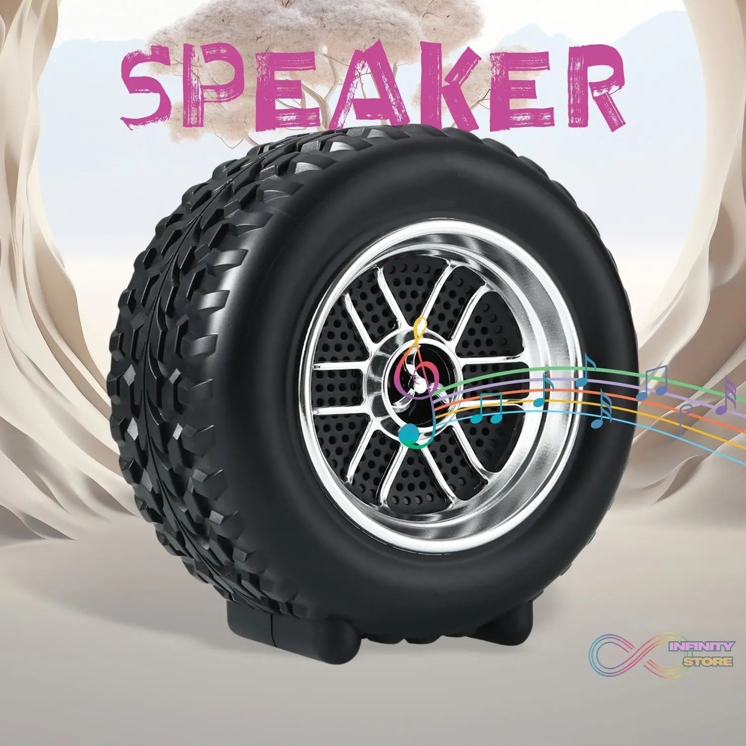 Portable Tyre / Wheel Shape Wireless Bluetooth Speaker (1 Pc) - infinityexculsivestore.com