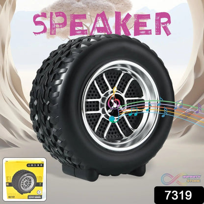 Portable Tyre / Wheel Shape Wireless Bluetooth Speaker (1 Pc) - infinityexculsivestore.com