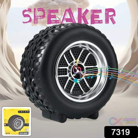 Portable Tyre / Wheel Shape Wireless Bluetooth Speaker (1 Pc) - infinityexculsivestore.com