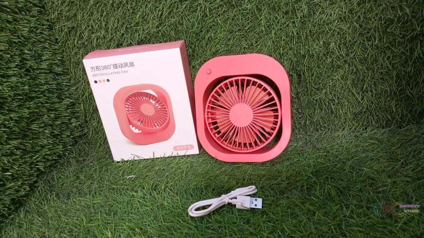 Portable USB Fan - Rechargeable, 2 - Speed 180° Rotating Quiet Personal Fan for Travel, Car, and Outdoors (Battery Not Included) - infinityexculsivestore.com