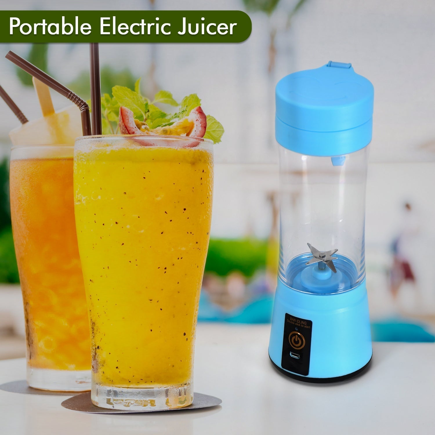 Portable USB Rechargeable 6 - Blade Juicer Blender - infinityexculsivestore.com