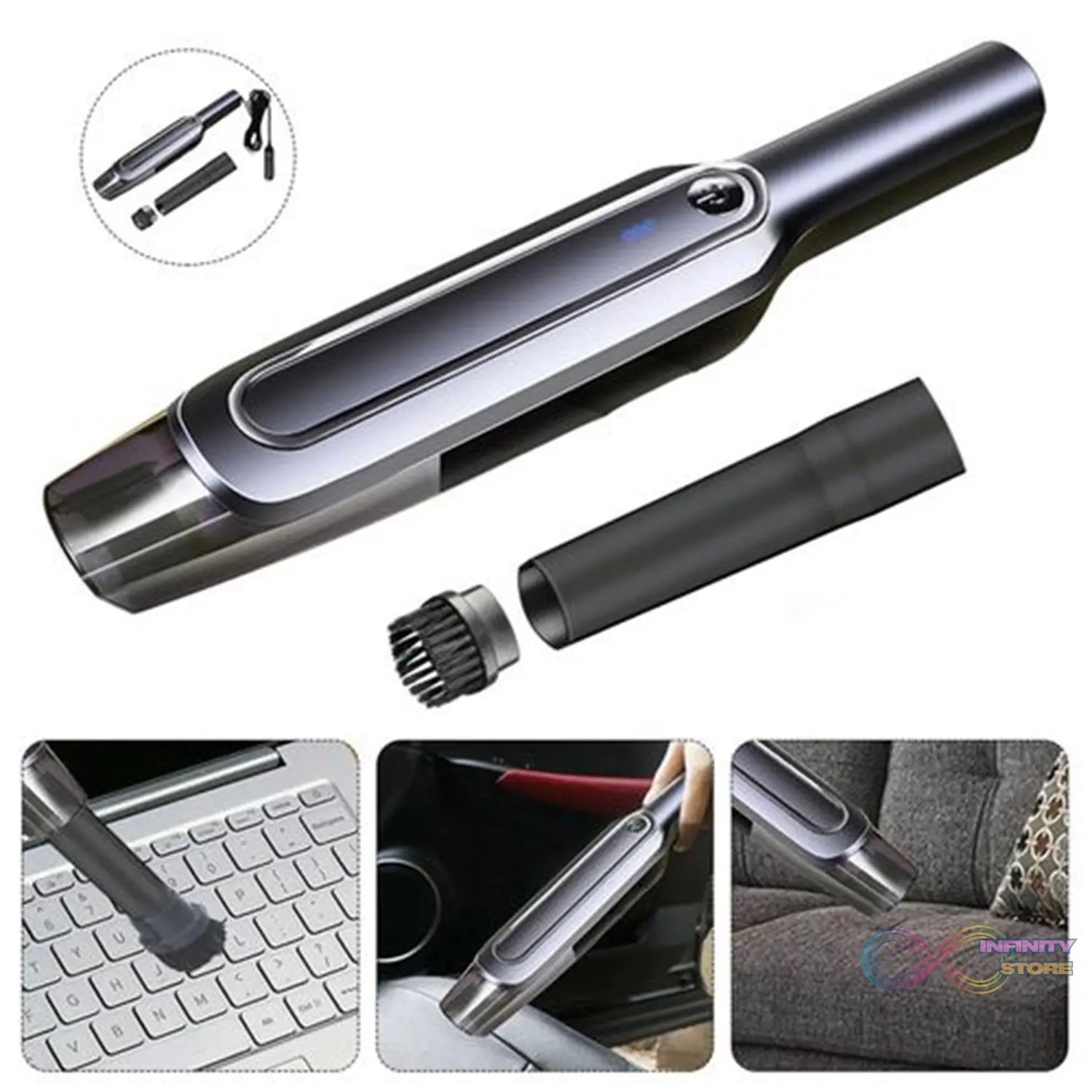 Portable Vacuum Cleaner Wireless USB High Power Strong Suction Handheld Vacuum Cleaner for Home Cars - infinityexculsivestore.com
