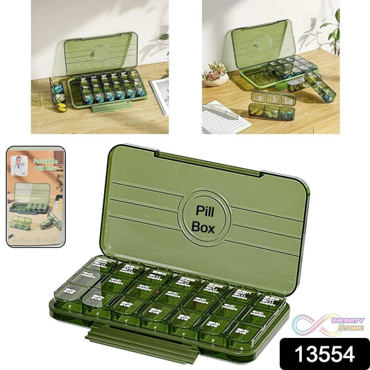 Portable Weekly Pill Box Organiser Daily Pill Keeper 21 Grid Container (1 Pc) - infinityexculsivestore.com
