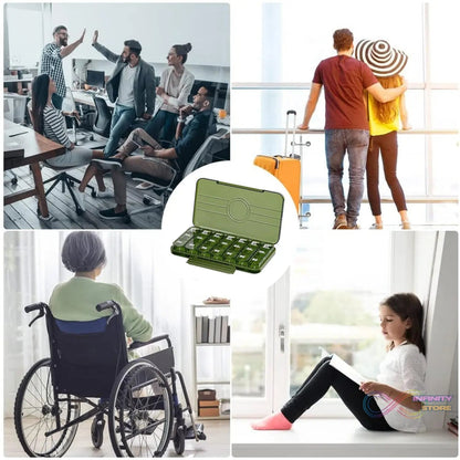 Portable Weekly Pill Box Organiser Daily Pill Keeper 21 Grid Container (1 Pc) - infinityexculsivestore.com