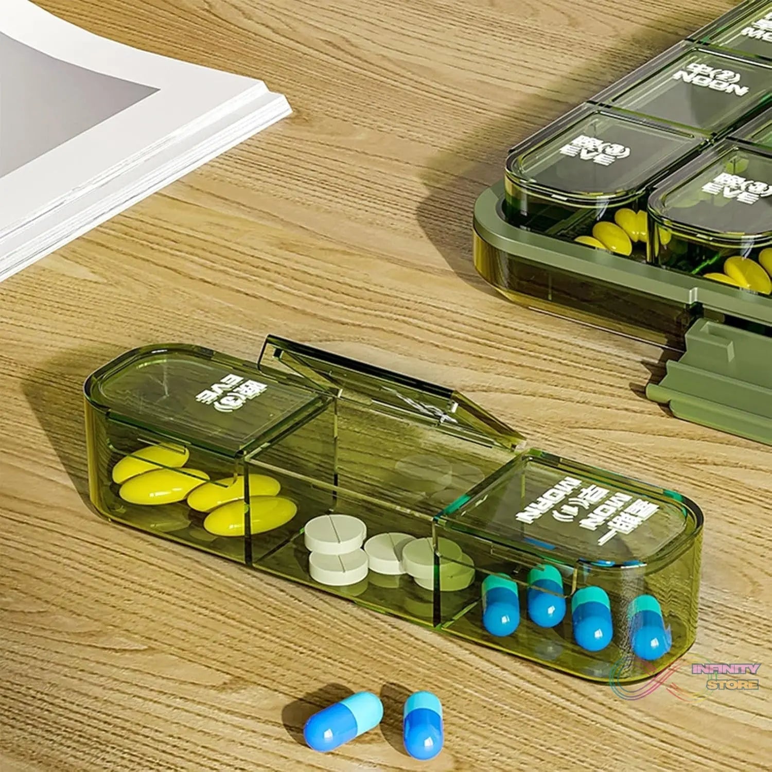 Portable Weekly Pill Box Organiser Daily Pill Keeper 21 Grid Container (1 Pc) - infinityexculsivestore.com