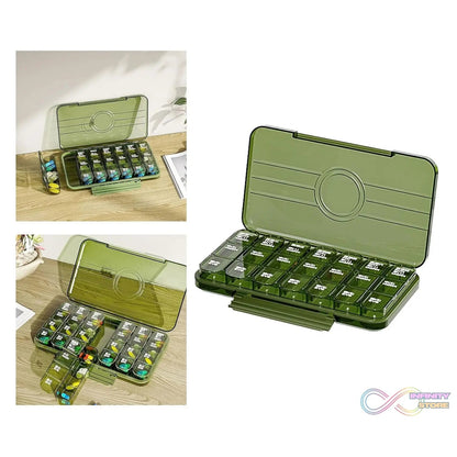 Portable Weekly Pill Box Organiser Daily Pill Keeper 21 Grid Container (1 Pc) - infinityexculsivestore.com