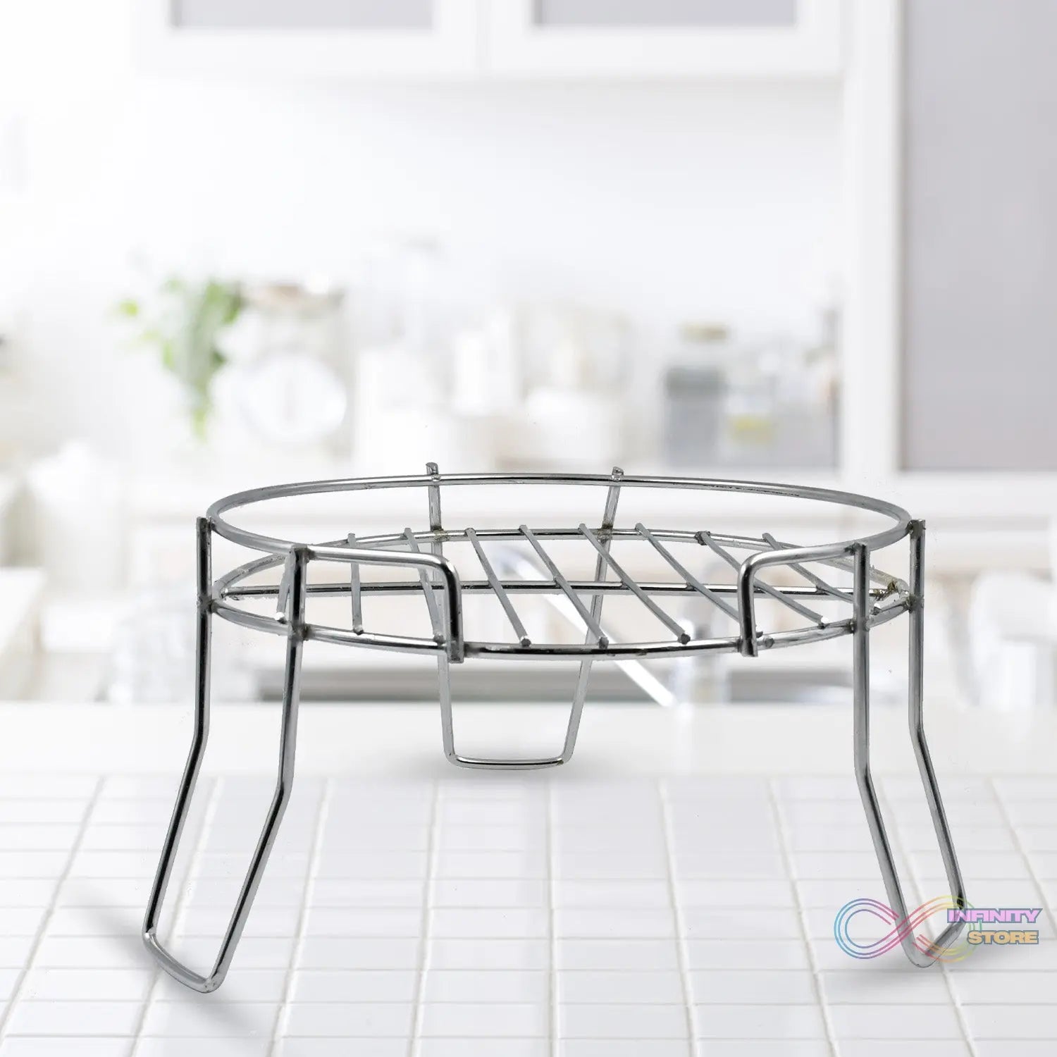 Pot stand with intricate design for indoor or outdoor use