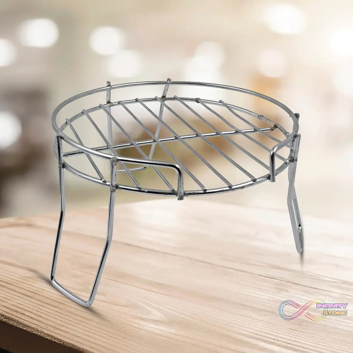 Different views of pot stand showcasing its design and use