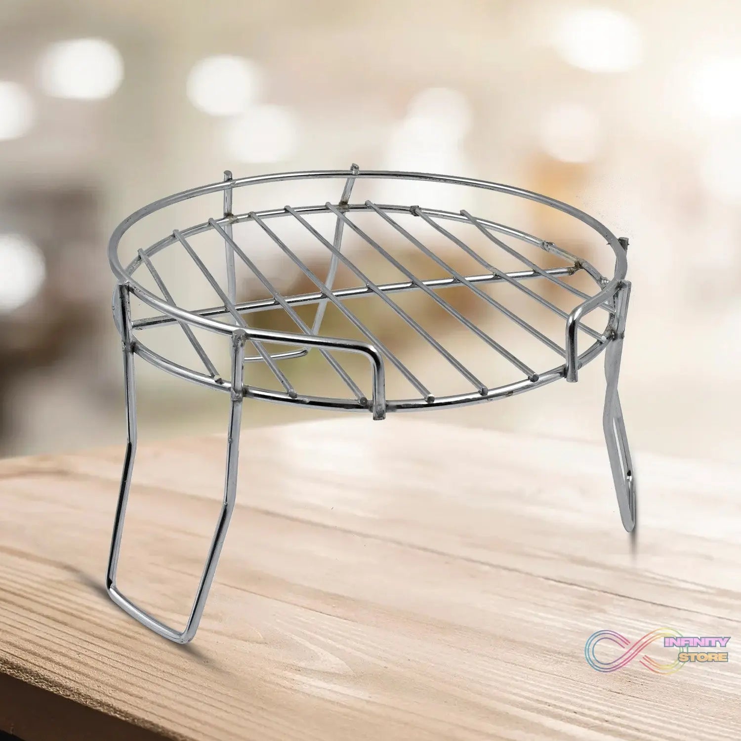 Different views of pot stand showcasing its design and use