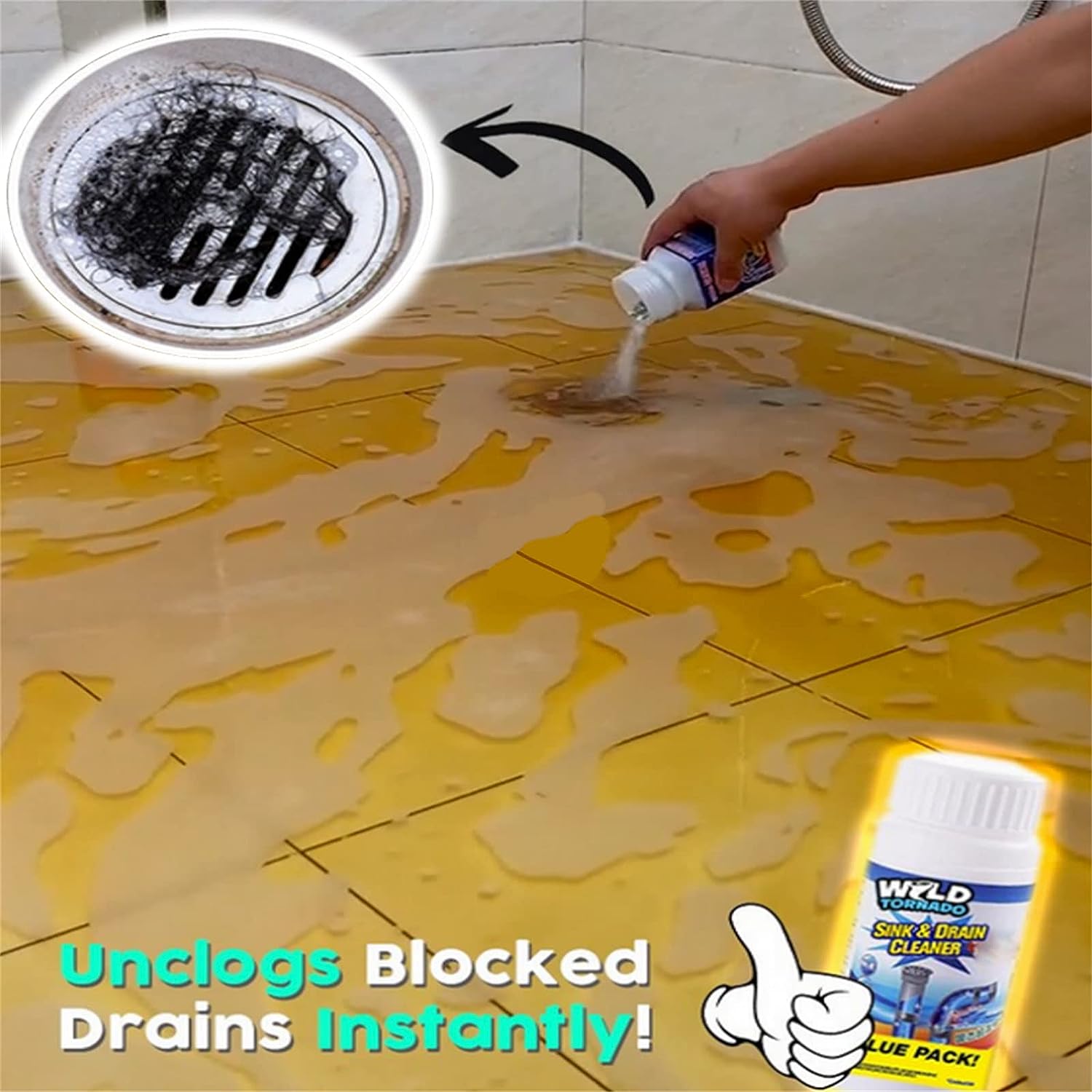 Powerful Sink and Drain Cleaner, Portable Powder Cleaning Tool Super Clog Remover Chemical Powder Agent for Kitchen Toilet Pipe Dredging (110 Gm) - infinityexculsivestore.com