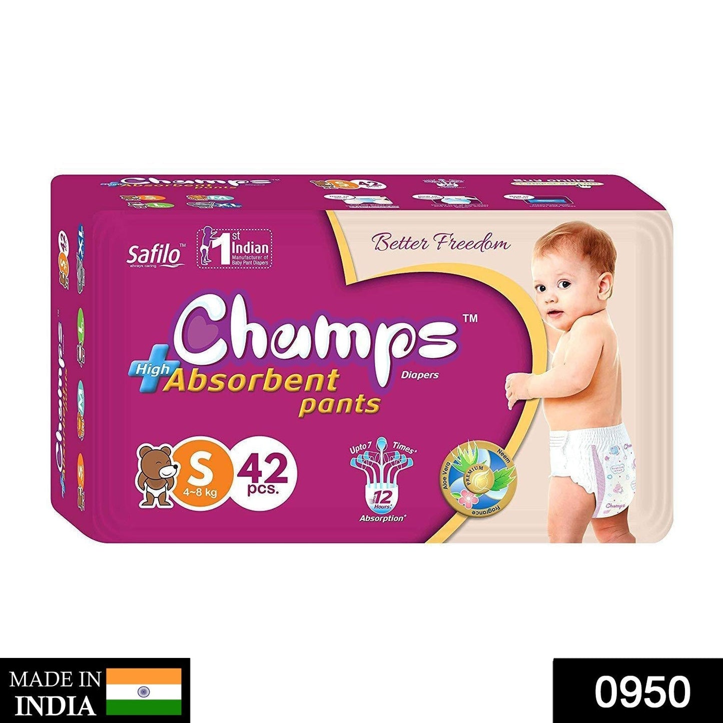 Premium Champs High Absorbent Pant Style Diaper (Small Size / 42 Pcs) - infinityexculsivestore.com
