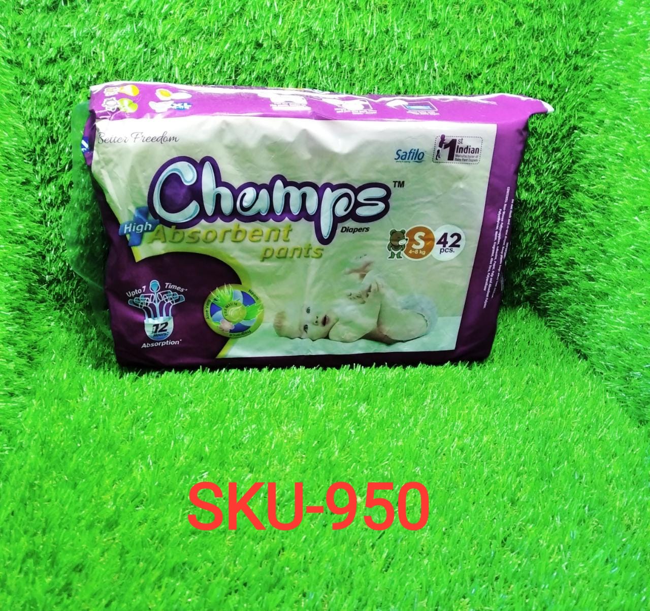 Premium Champs High Absorbent Pant Style Diaper (Small Size / 42 Pcs) - infinityexculsivestore.com