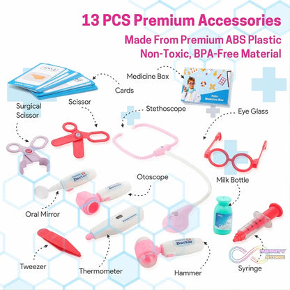 Premium Doctor Set Trolley Little Doctor Kids Toy (1 Set) - infinityexculsivestore.com