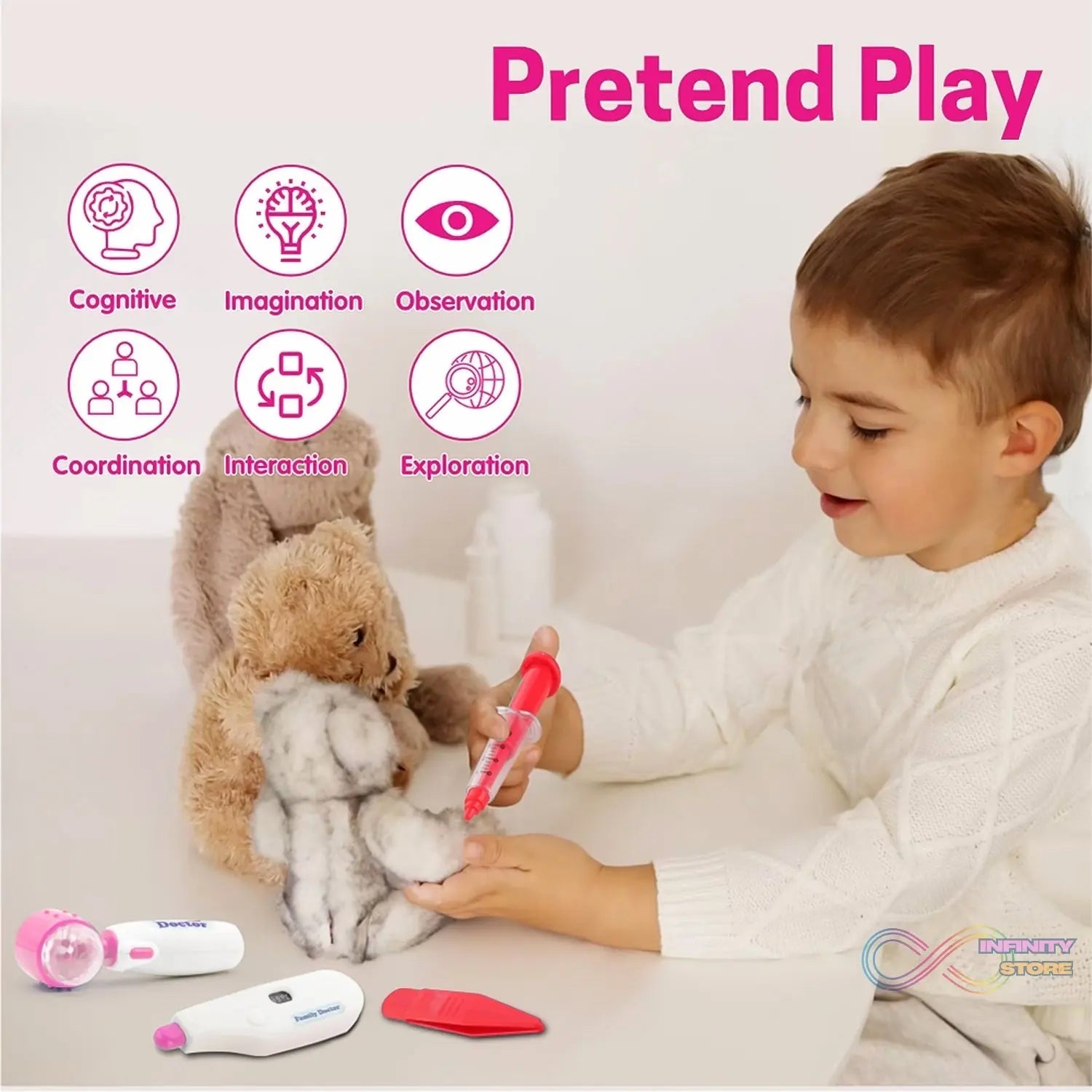 Premium Doctor Set Trolley Little Doctor Kids Toy (1 Set) - infinityexculsivestore.com